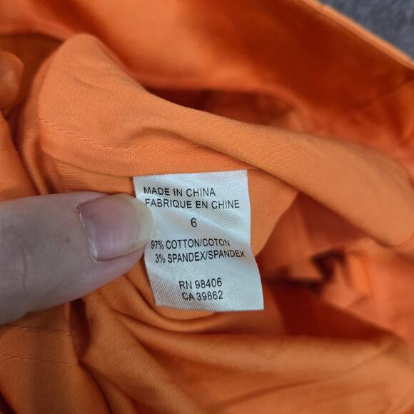 Theory Orange Belted A Line Pleated Skirt Size 6 - Picture 4 of 5